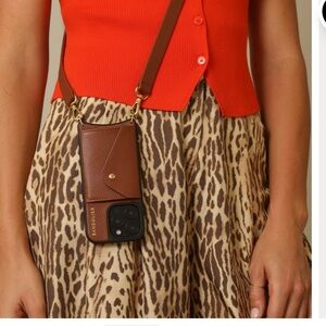 NWOT Bandolier Hailey Tan Leather IPhone/Card Crossbody